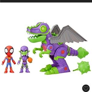 Marvel Spider-Man and Green Goblin with Dragon Playset - Red, Purple, Green